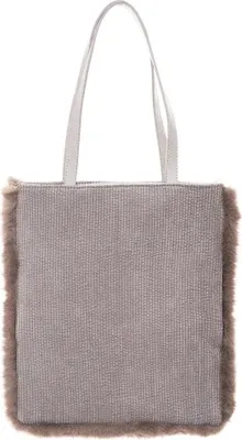 Obrázok produktu pre Nákupná taška s kožušinovým lemom, Schopping BAG, 38 x 40 cm