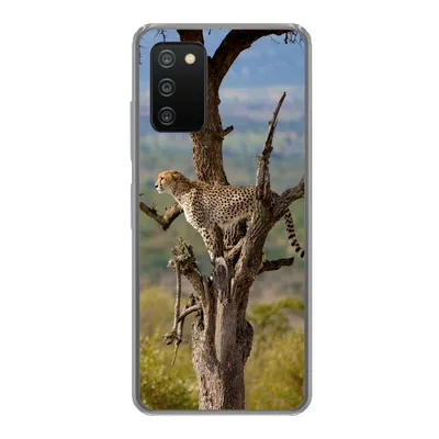 Produktbild von MuchoWow® Handyhülle Schutzhülle Hülle für Samsung Galaxy A03s Leopard - Baum - Tier Silikon Softcase Handy Hülle - Schutz