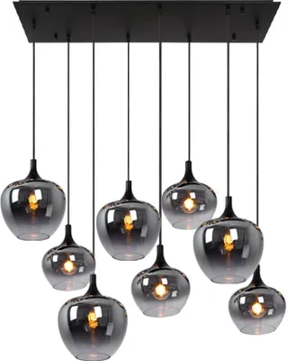 Produktbild von Hängeleuchte, Glas Metall, Schwarz-Rauchfarbe, L 105 cm