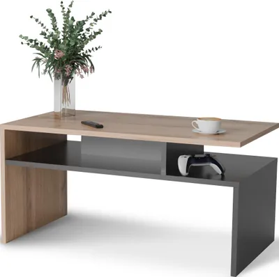 Produktbild von Meble Pitus Couchtisch ST4 90x50 cm rechteckig – Eiche Wotan/Schwarz