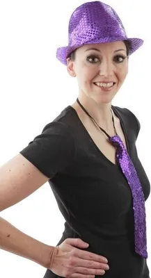 Produktbild von Paillettenkrawatte Krawatte Pailletten lila lilane Pailettenkrawatte Giltzer Pailetten