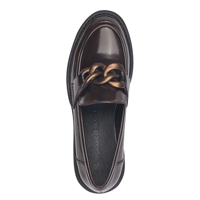 Produktbild von MARCO TOZZI Damen Slipper College Loafer Kettendetail Plateau 2-24705-41, Größe:41 EU, Farbe:Braun