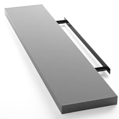 Obrázek produktu pro Plovoucí nástěnná police, šedá MDF, 110 cm, nosnost 15 kg