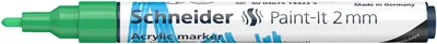Productafbeelding van Schneider 120104 Paint-It acrylstift (met 2 mm ronde punt, zeer dekkende acrylverf voor hout, canvas, steen en meer), 1 stuk, groen