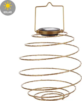 Produktbild von LED-Solar-Laterne SPIRALE zum hängen Stimmungsleuchte Messing