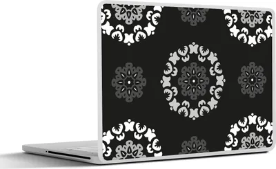 Produktbild von MuchoWow® Laptop Aufkleber Sticker Cover Mandala - Muster - Schwarz und Weiß 31x22.5 cm - Laptop-Deko
