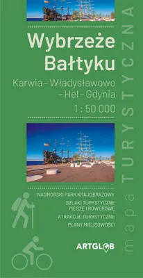 Zdjęcie produktu dla Mapa Wybrzeże Bałtyku Karwia - Władysławowo - Hel - Gdynia 1:50 000