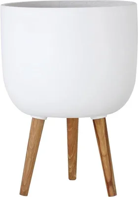 Obrázek produktu pro Velké bílé dřevěné květináče – 38 cm