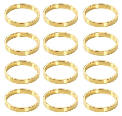 Produktbild von 6/12 goldene Serviettenringe aus Metall, kreisförmiges Design, mit Schnallen, ideal als Tischdekoration für Familienessen, Hochzeiten und Partys.