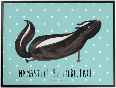 Produktbild von Mr. & Mrs. Panda Schreibunterlage Stinktier Yoga - Türkis Pastell - Geschenk, Liebe, Schreibtischauflage, Skunk, schreibtischunterlage, tischpad, Namaste, Wildtier