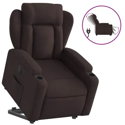 Produktbild von vidaXL Relaxsessel mit Aufstehhilfe Elektrisch Dunkelbraun Stoff