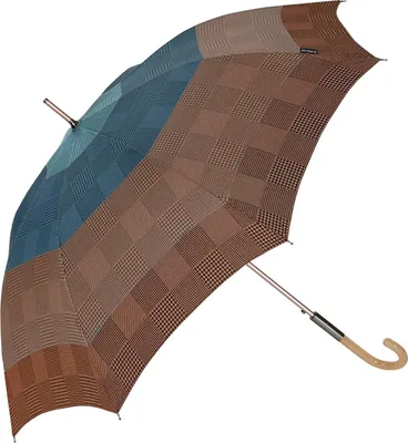 Produktbild von Regenschirm Stockschirm Damen Automatiköffnung Rundhakengriff Houndstooth Hahnentritt
