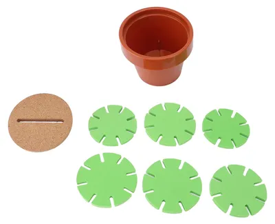 Obrázok produktu pre Podložka pod poháre Cactus – tepelnoizolačná, protišmyková, roztomilá podložka pod poháre s držiakom na kvetináč, dekorácia na stôl do domácnosti