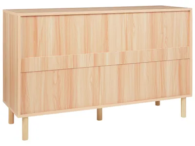 Obrázek produktu pro BELIANI Komoda ze světlého dřeva dřevotřísková deska 6 zásuvek gumové dřevěné nohy moderní design ložnice obývací pokoj