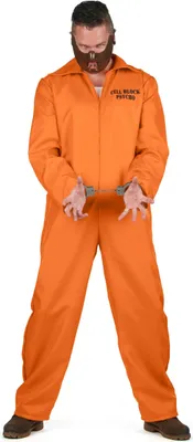 Produktbild von Psychopath-Herrenkostüm Sträfling Halloween-Kostüm orange