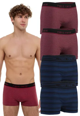 Produktbild von Fabio Farini - 4 Stück Herren Unterhosen - Männer Retroshorts aus weicher Microfaser im sportlichen Look mit Logoschriftzug