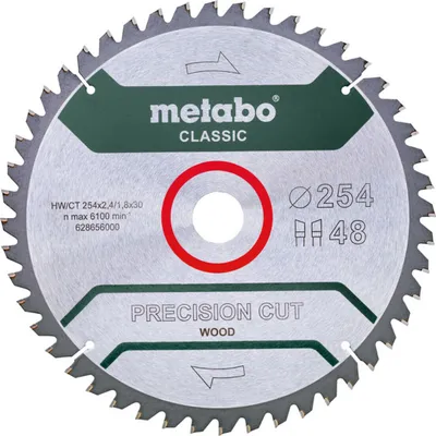 Produktbild von Metabo Sägeblatt precision cut wood - classic WZ 5°neg - Blister