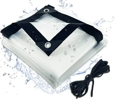 Produktbild von Wasserdichte, transparente Plane mit Ösen, Abdeckung, Schutzplane, wetterfeste Plane für den Außenbereich, Gartenmöbel, Pflanzen, Gewächshaus, Tiergehegedach (3x4m)