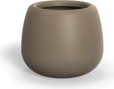 Produktbild von Adezz Mero Pflanzgefäß Fiberglas Pflanzkübel Blumenkübel 60x50 cm beigegrau