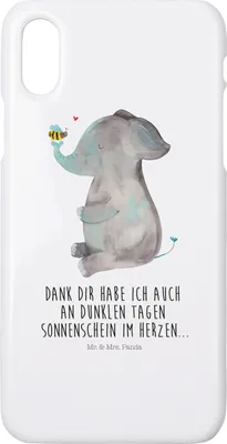 Produktbild von Mr. & Mrs. Panda Iphone 10 Handyhülle Elefant Biene - Weiß - Geschenk, Lustige Sprüche, Hochzeitsgeschenk, Cover, Heiratsantrag, X, Liebesspruch, Hülle, Liebe, Handy