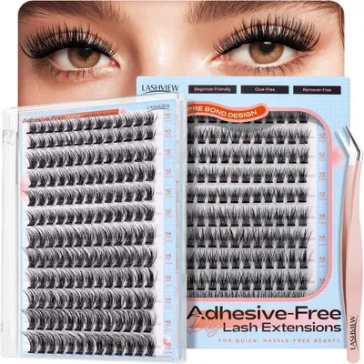 Image de Faux cils auto-adhésifs, 156 pièces, paquets de cils de 10 à 16 mm, kit d'extension de cils DIY modèle N06