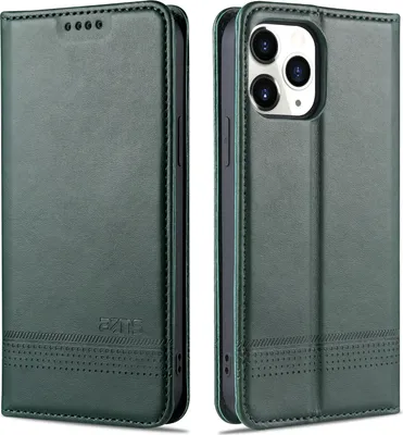 Obrázek produktu pro iPhone 12 / 12 Pro Pouzdro, Peněženka s Magnetickým Uzávěrem a Stojánkem, Kožené Flip Pouzdro pro iPhone 12 / iPhone 12 Pro zelené