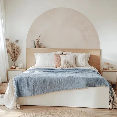 Produktbild von Decords Wandtattoo – pastellfarbener Boho-Halbkreis, 100 cm