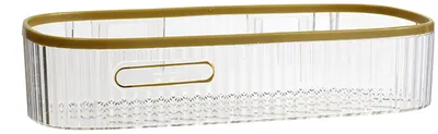 Produktbild von An der Wand montiertes Aufbewahrungsregal, stanzfreies Dusch-Caddy-Regal, Badezimmer, ohne Bohren, für den Haushalt, lange Leiste – transparent