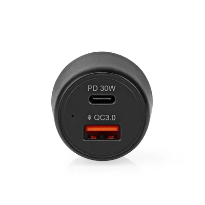 Obrázek produktu pro Nedis nabíječka do auta - 48 W - 2x 3,0 A - Počet výstupů: 2 - Typ portu: USB-A / USB-C - - Automatická volba napětí