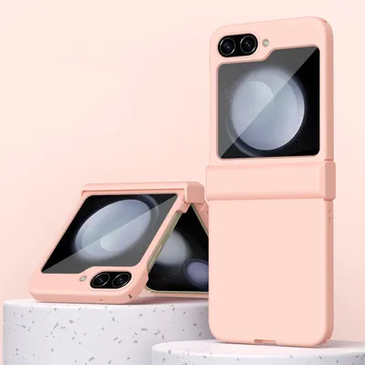Produktbild von Handyhülle für Samsung Galaxy Z Flip 5 Scharnierschutz Matt PC Kratzfest Hülle Pink