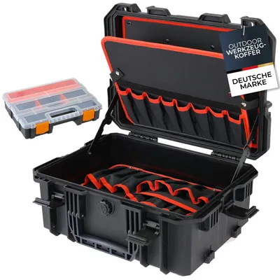 Produktbild von HMF 15603-02 Outdoor Werkzeugkoffer leer, Werkzeugkasten groß | 46,5 x 36 x 20,5 cm