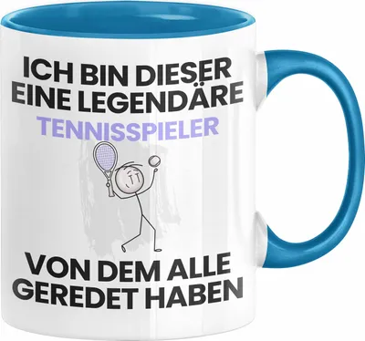 Produktbild von Tennisspieler Geschenk Tasse Lustige Geschenkidee Geburtstag für Tennisspieler Ich Bin Dieser Legendäre Tennisspieler Von Dem Alle Geredet Haben Kaffee-Becher (Blau)