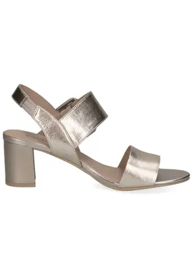 Produktbild von Caprice Damen Sandale Blockabsatz Schnalle Leder Sandalette 9-28306-42, Größe:38 EU, Farbe:Gold