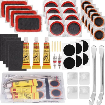 Image de Kit de réparation de pneus Hejo 48 pièces pour vélos & motos