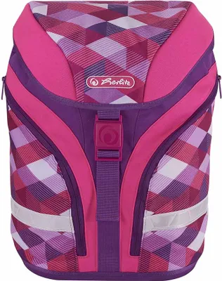 Produktbild von Herlitz Pink Cubes, Federmäppchen, Schultasche, Sporttasche, Mädchen, Weiterführende & Grundschule, Rucksack, 18 l, Seitentasche
