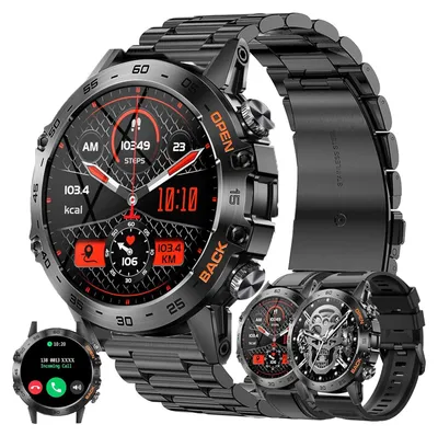 Produktbild von Herren-Smartwatch mit Telefonfunktion, 1,39 Zoll Touchscreen, 123 Sportmodi, 5 ATM, wasserdichter Schlafmonitor, Schrittzähler für Android iOS