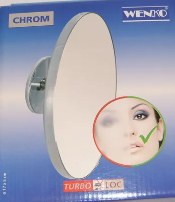 Produktbild von Wenko Badezimmerspiegel Antibeschlagsspiegel Schminkspiegel Turboloc ohne Bohren Chrom 18778100