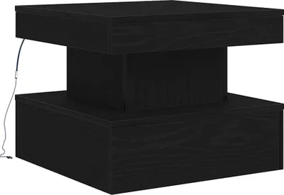 Immagine prodotto di Tavolino da Salotto con Luci LED Rovere Nero 50x50x40 cm