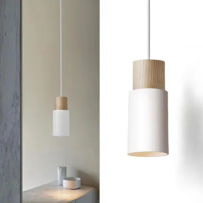 Productafbeelding van Hanglamp hout, 1 lamp, hoogte verstelbaar, E27 60 W, voor keuken
