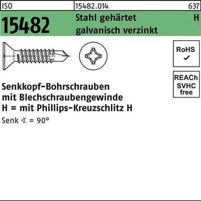 Produktbild von Reyher  Senk-Bohrschrauben ISO 15482 St. ST 4,2x50 -H vz (500 Stück)