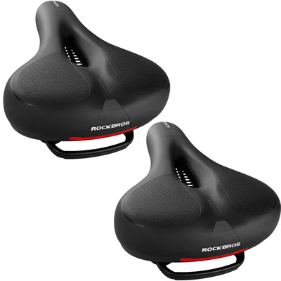 Produktbild von ROCKBROS Fahrradsattel 2er Set Herren Damen ergonomisch Fahrradsitz MTB Rennrad 26x22 cm Schwarz