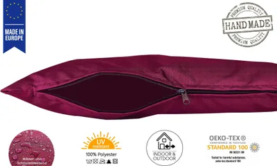 Produktbild von JACK 2er Set 60x60cm Outdoor Kissenhülle Bezug Kissen Hülle Lounge Garten Einfarbig, Farbe:Bordeaux