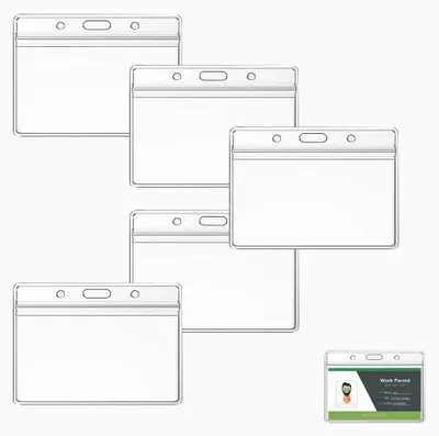 Produktbild von 5 transparente Kartenetuis, Ausweishüllen, Namensschildhüllen, Hüllen für Studentenausweise, Visitenkarten, Busfahrkarten