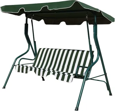Produktbild von GOPLUS Hollywoodschaukel mit Sonnendach, 210kg belastbar, Gartenschaukel, Schaukel, Schaukelbank 3-Sitzer,Gruen