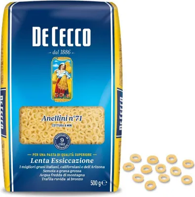 Produktbild von De Cecco Pasta 100% Italienisch Anellini n° 71 kurze Pasta 500g