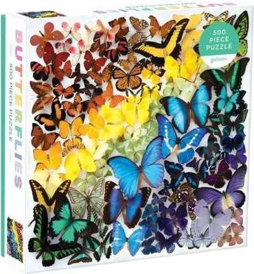Produktbild von GALISON Quadratisches Puzzle Regenbogen Schmetterlinge 500 Teile