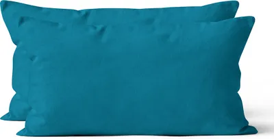 Produktbild von 2 er Set Mikrofaser UNI Kissenhüllen Kissenbezüge Kopfkissenbezug 40x80 cm, Dunkeltürkis