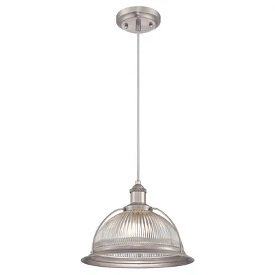 Produktbild von Pendelleuchte Retro Nickel gebürstet und Klarglas mit 1 Lichtquelle