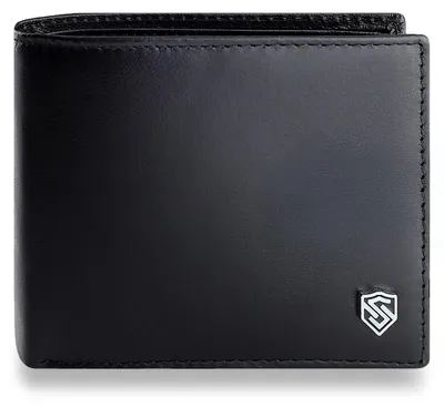 Zdjęcie produktu dla STEVENS portfel męski skóra naturalna czarny RFID 12x9,5 cm, poziomy