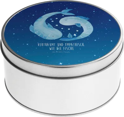 Produktbild von Mr. & Mrs. Panda Dose Sternzeichen Fische - Sternenhimmel Blau - Geschenk, Aufbewahrungsdosen, keksdosen, zuckerdose, Geburtstag Februar, Tierkreiszeichen, Sternbild